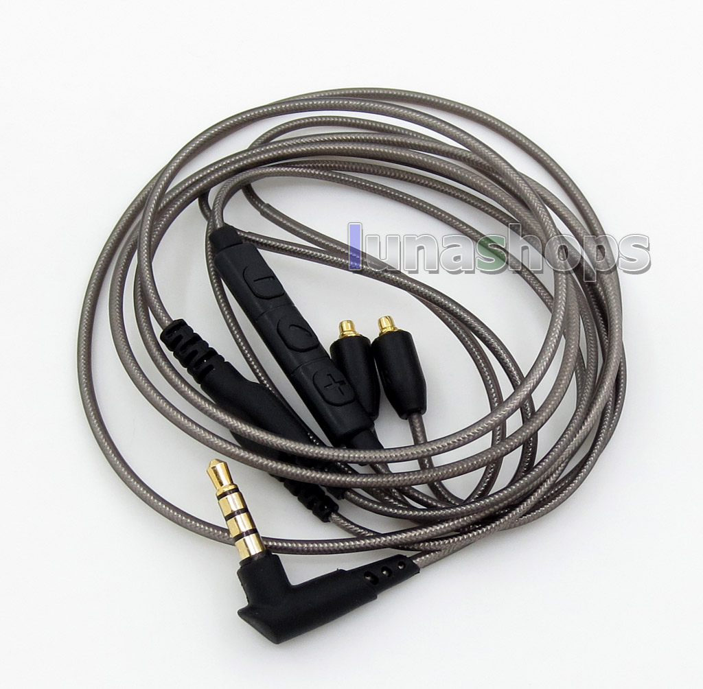 With Earphone Hook Aluminium Foil Mic Control Volume TPE Cable For Shure SE215 SE315 SE425 SE535 SE846