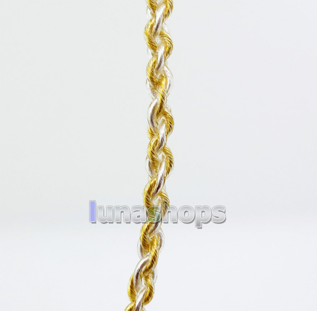 Semi-finished Extremely Soft PVC OCC Golden + Silver Plated Mixed Bulk DIY Earphone Cable Wires