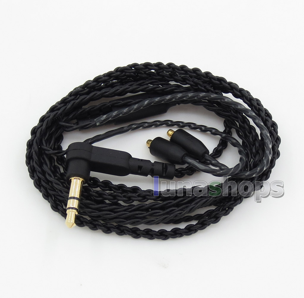 Blue Black L shape 3.5mm Plug OFC PVC Cable For Shure SE215 SE315 SE425 SE535 SE846