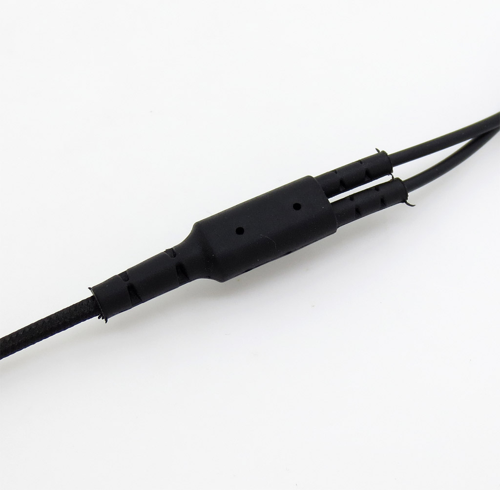 Semi-Finished 3.5mm Net Main Wire + TPE Branch Black Earphone Repair DIY Cable