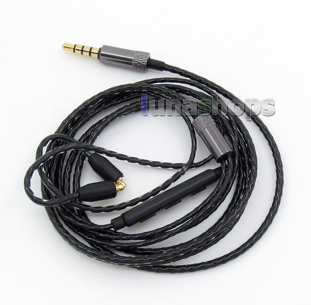 OFC With Earphone Hook Aluminium Foil Mic Control Volume TPE Cable For Shure SE215 SE315 SE425 SE535 SE846