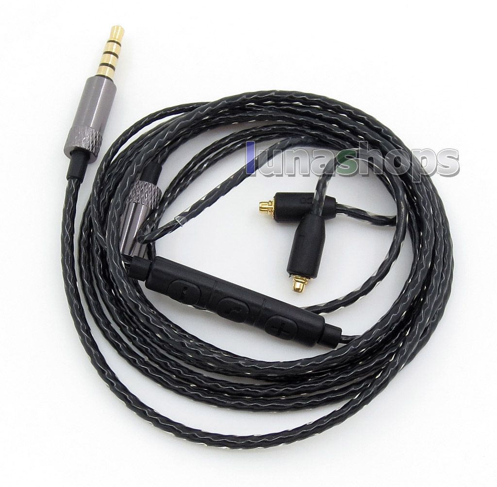 OFC With Earphone Hook Aluminium Foil Mic Control Volume TPE Cable For Shure SE215 SE315 SE425 SE535 SE846