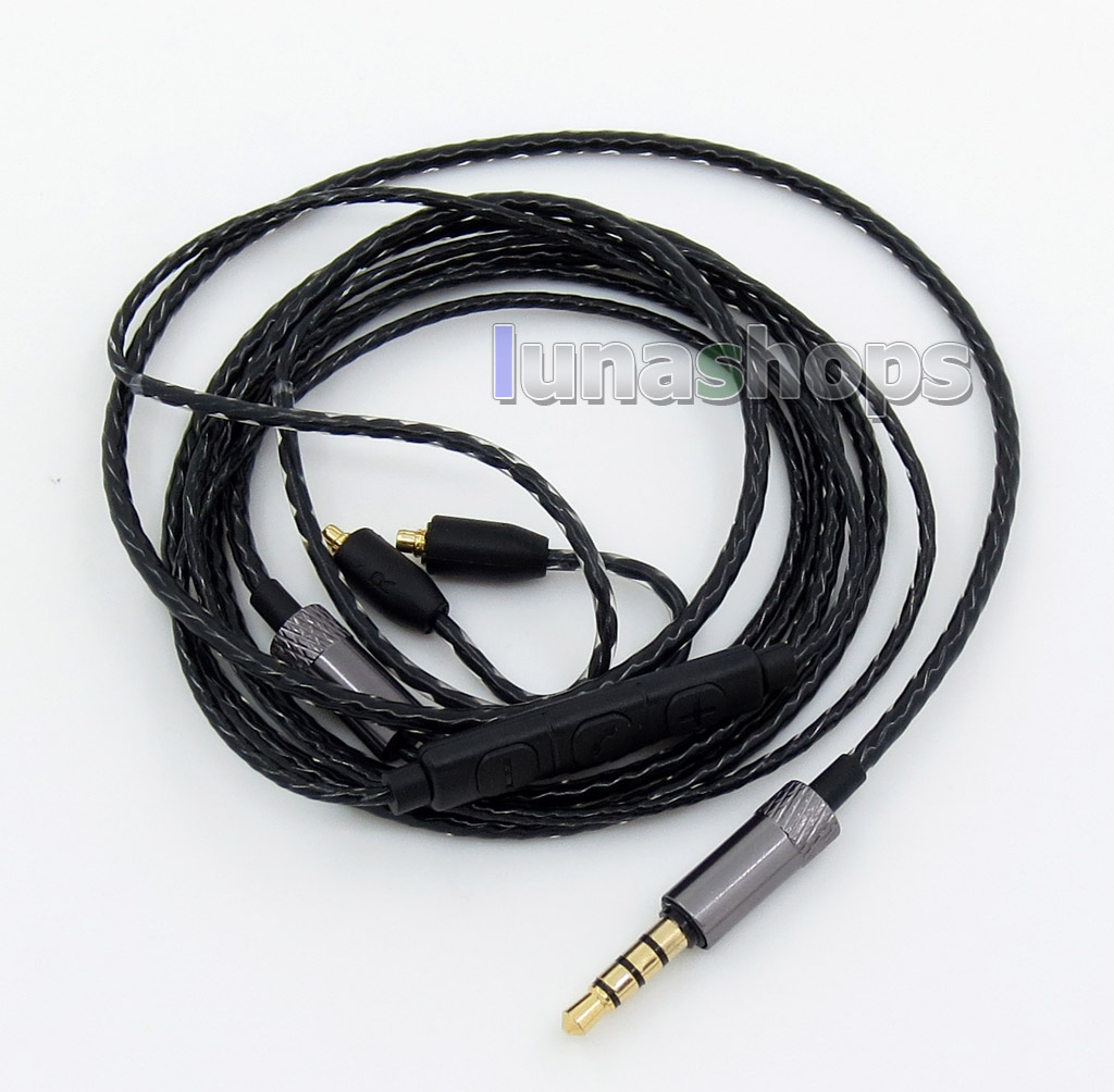 OFC With Earphone Hook Aluminium Foil Mic Control Volume TPE Cable For Shure SE215 SE315 SE425 SE535 SE846