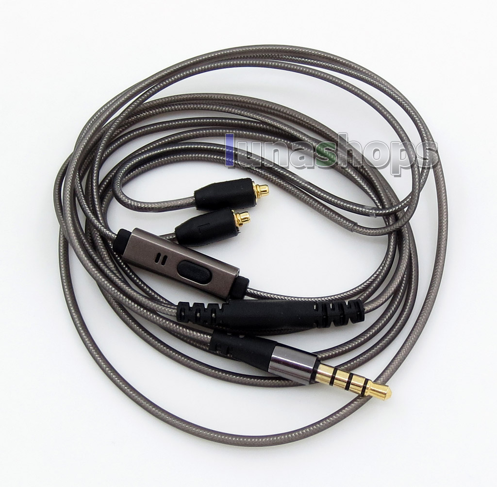 With Earphone Hook Aluminium Foil Mic Control TPE Cable For Shure SE215 SE315 SE425 SE535 SE846