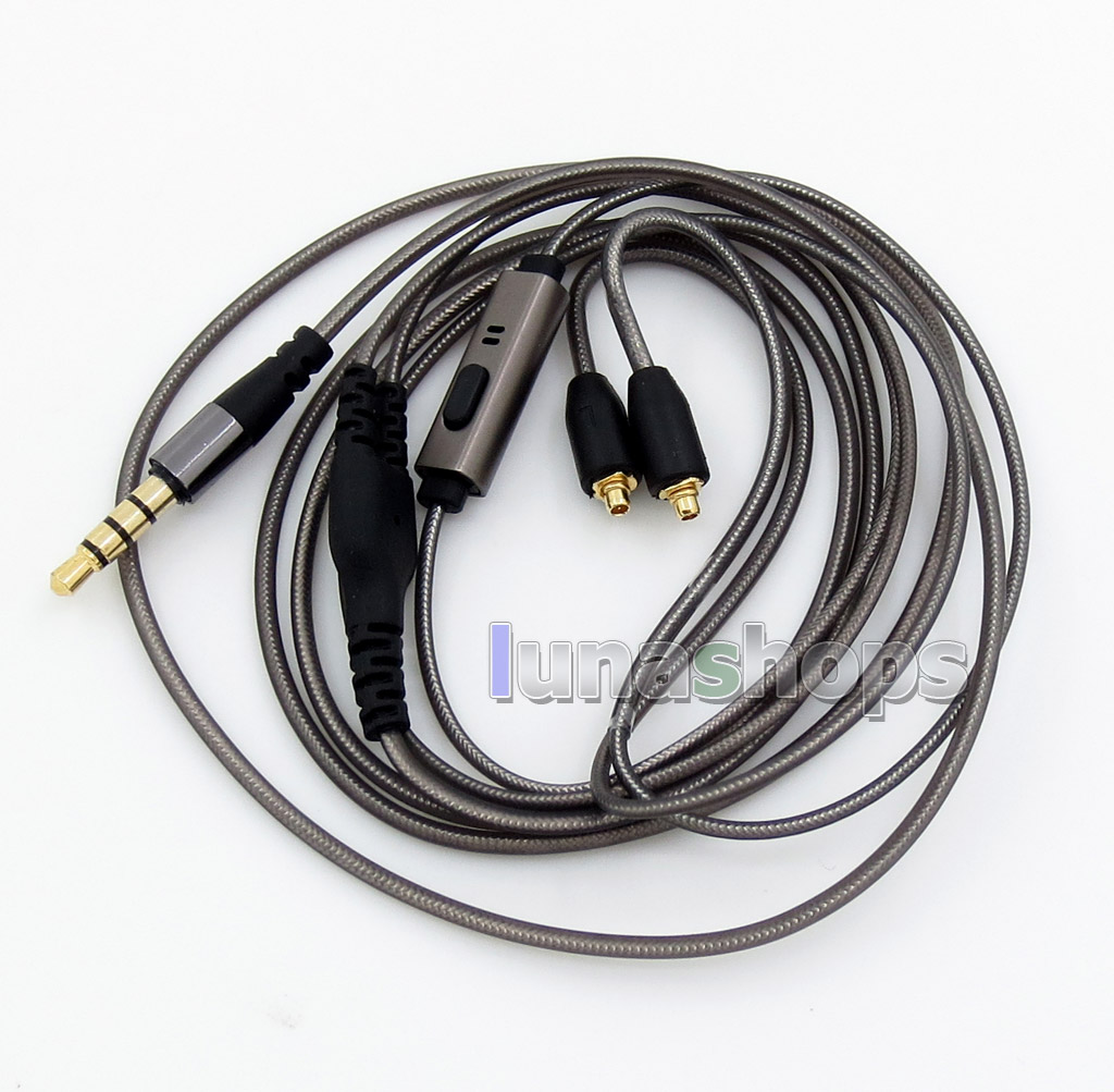 With Earphone Hook Aluminium Foil Mic Control TPE Cable For Shure SE215 SE315 SE425 SE535 SE846