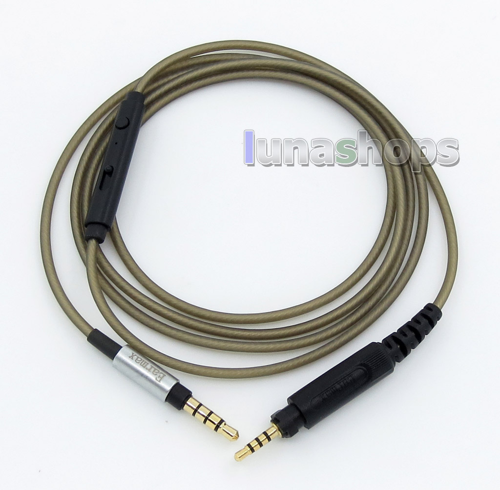 With Mic Remote Silver Audio Headphone Cable For Shure SRH840 SRH940 SRH440 SRH750DJ