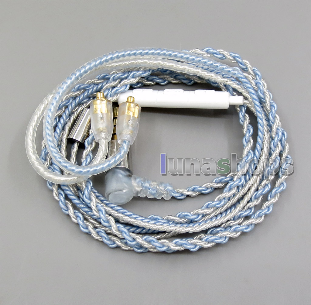 1.2m GY-Seiris 5N OCC Silver Mic Remote Volume PVC Cable For MMCX Shure se846 se535 se425 se315 se215