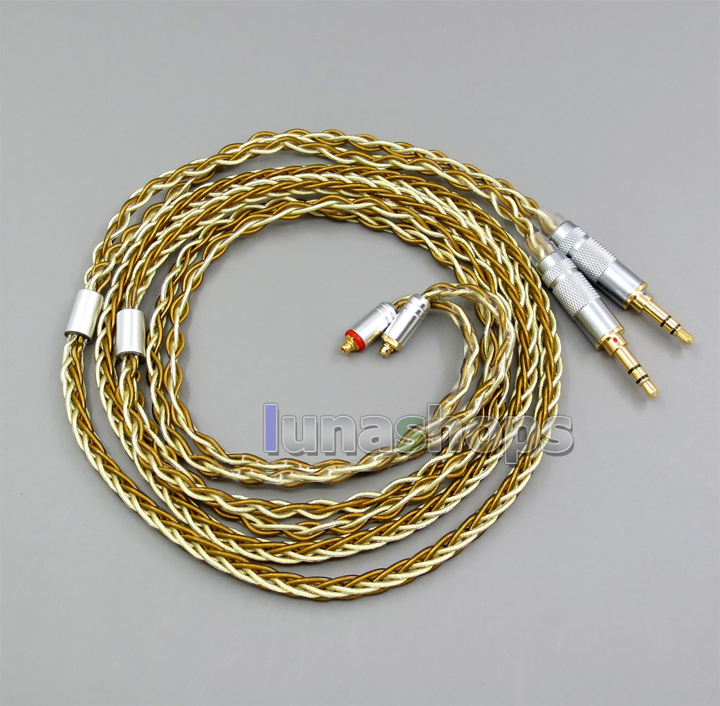 Balanced Pure Silver Gold Plated 8 Cores Cable For Sony PHA-3 Shure SE215 SE315 SE425 SE535 SE846