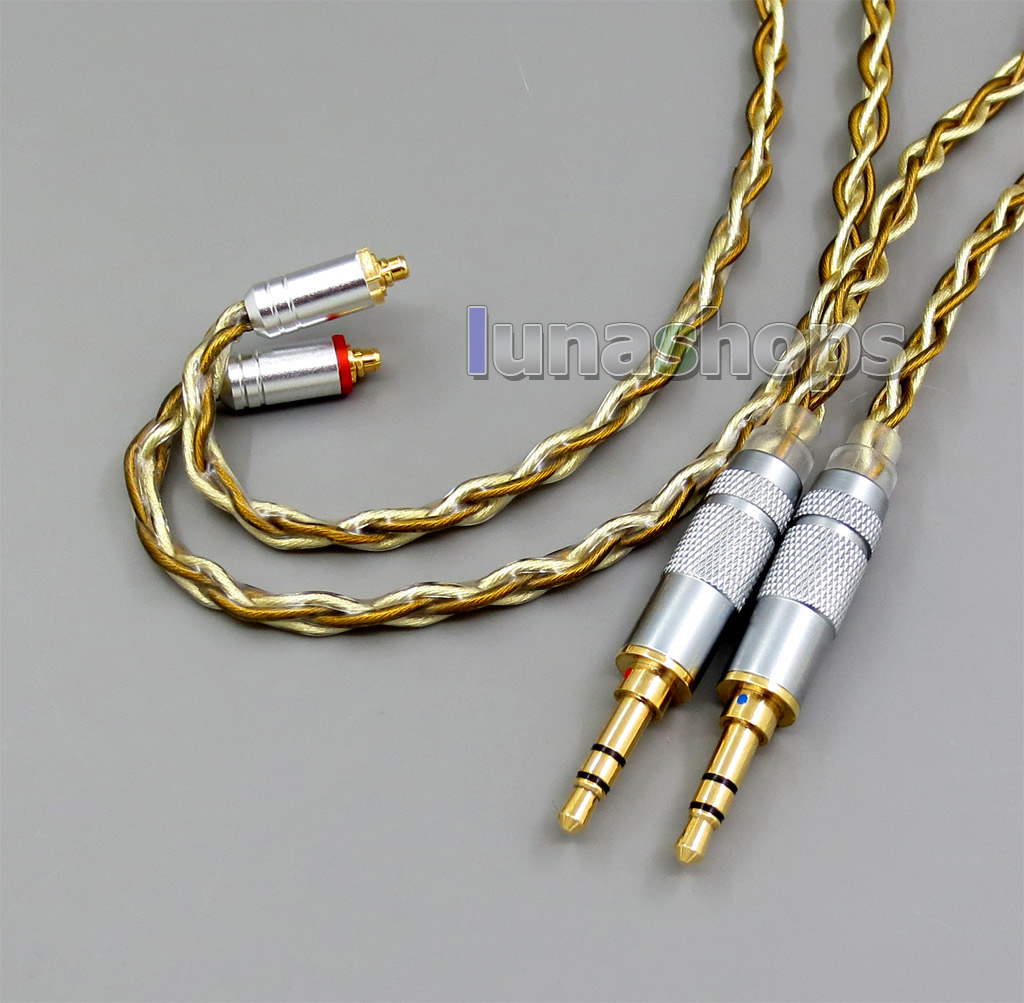 Balanced Pure Silver Gold Plated 8 Cores Cable For Sony PHA-3 Shure SE215 SE315 SE425 SE535 SE846