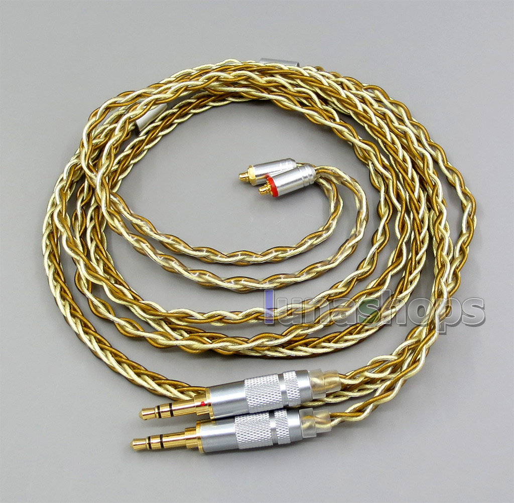 Balanced Pure Silver Gold Plated 8 Cores Cable For Sony PHA-3 Shure SE215 SE315 SE425 SE535 SE846