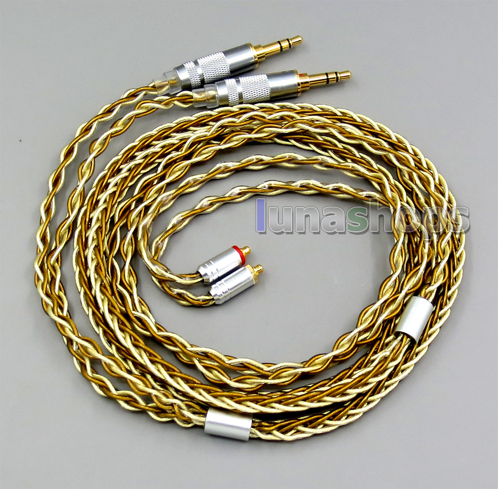 Balanced Pure Silver Gold Plated 8 Cores Cable For Sony PHA-3 Shure SE215 SE315 SE425 SE535 SE846