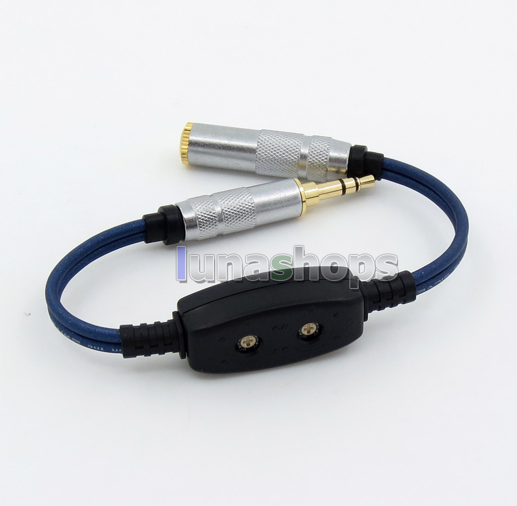 0ohm-220ohm PURE Silver 3.5mm Male To Female Adjustable Resistor Cable For  Etymotic ER4 JH24 Roxanne etc. 