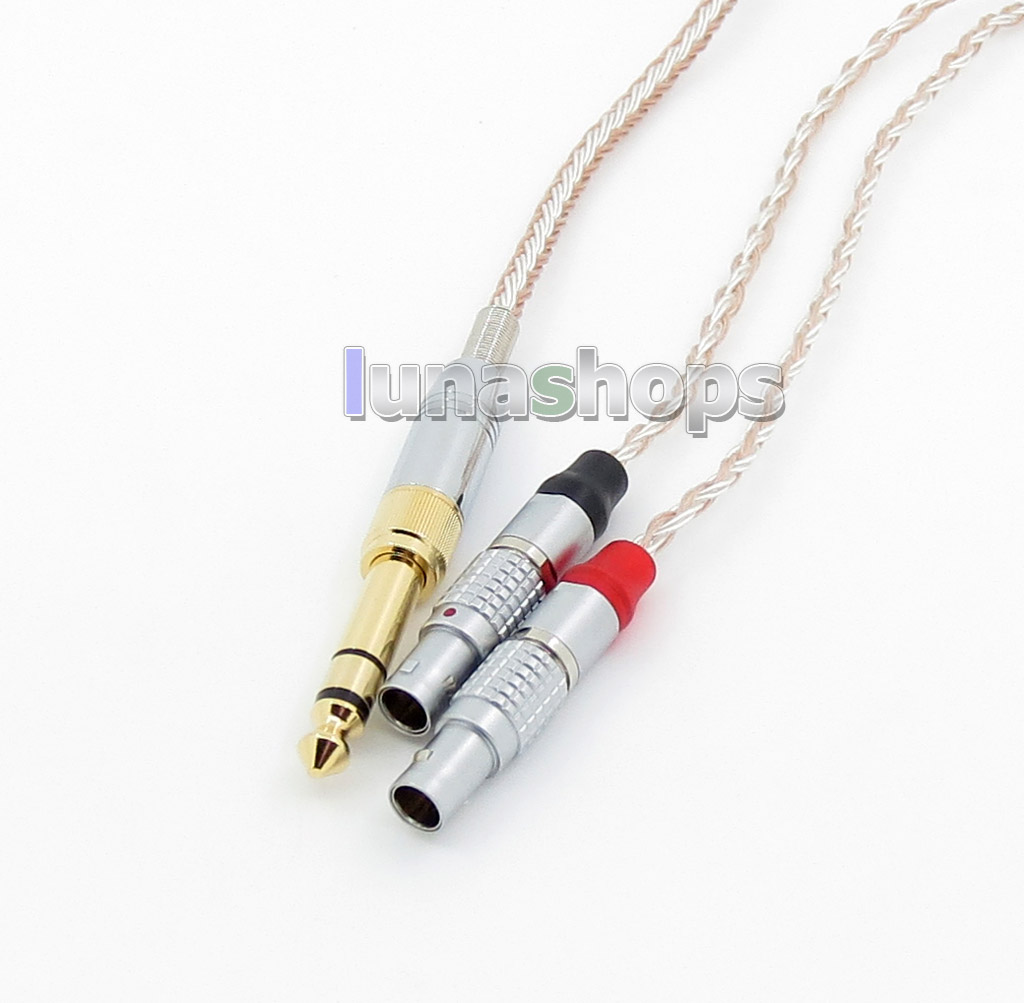 6.5mm 3.5mm 16 Cores OCC Silver Plated Mixed Headphone Cable For Focal Utopia Fidelity Circumaural