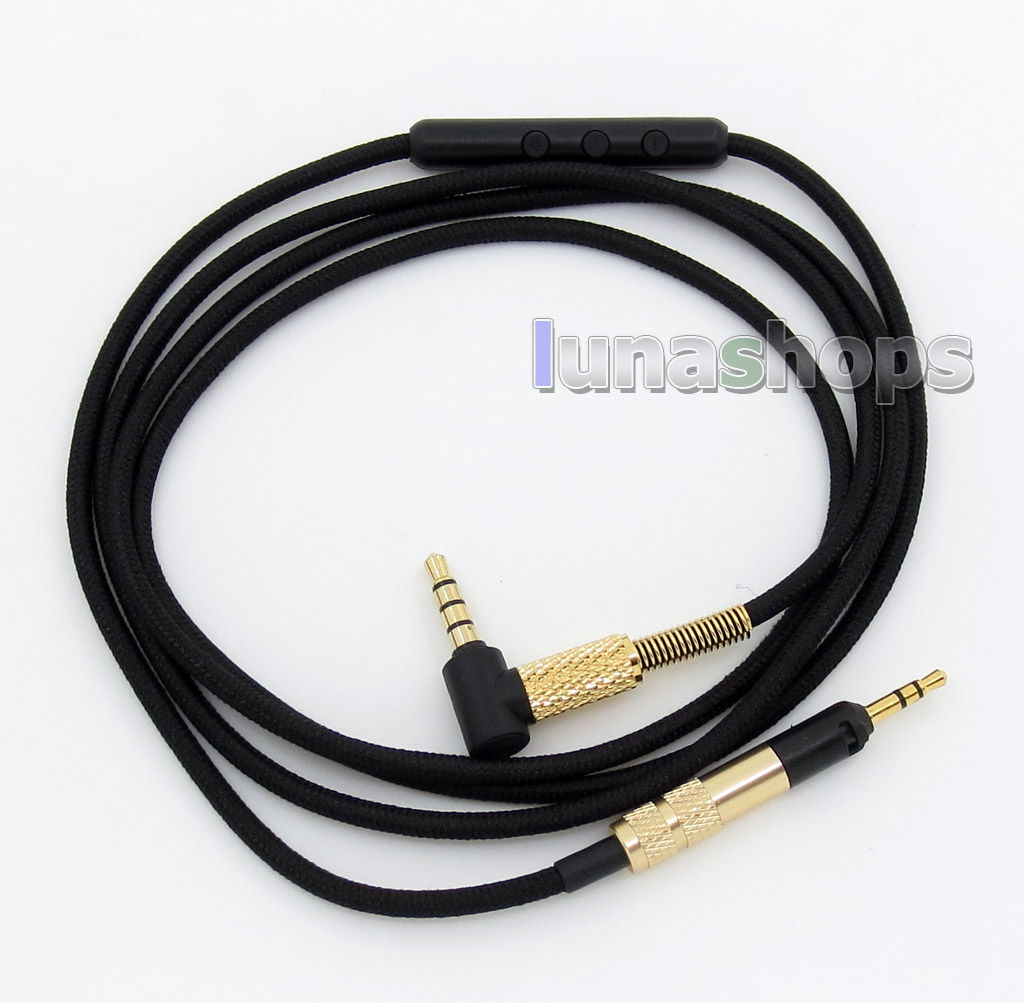 Black ZLL Mic Remote Headphone Cable For Sennheiser HD595 HD598 HD558 HD518 Headset