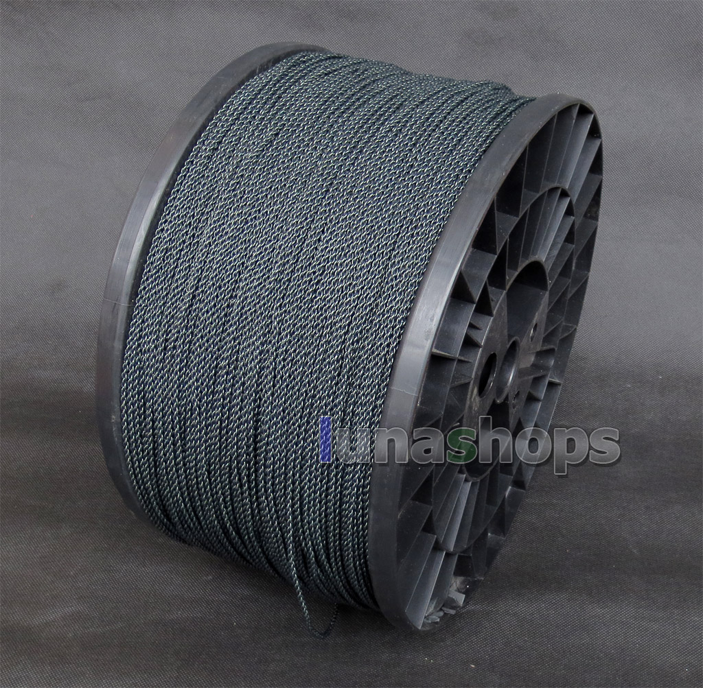 1m Semi-finished Earphone Silver Plated Foil PU Dark Blue Skin Insulating Layer Bulk Cable For DIY Custom