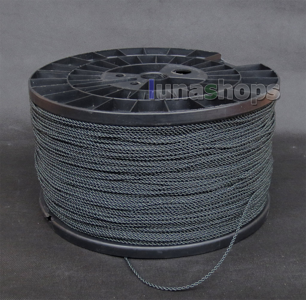 1m Semi-finished Earphone Silver Plated Foil PU Dark Blue Skin Insulating Layer Bulk Cable For DIY Custom