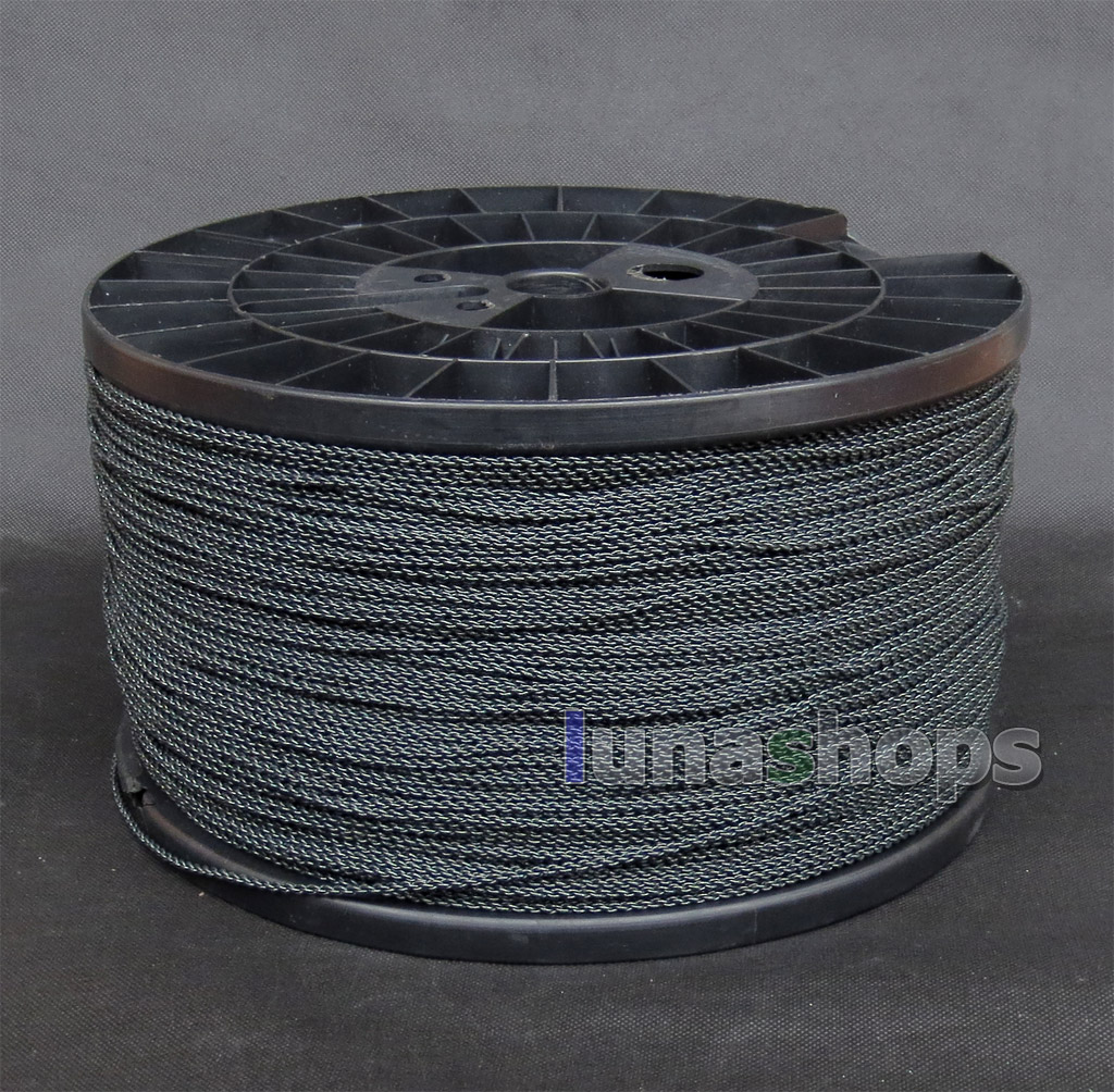 1m Semi-finished Earphone Silver Plated Foil PU Dark Blue Skin Insulating Layer Bulk Cable For DIY Custom