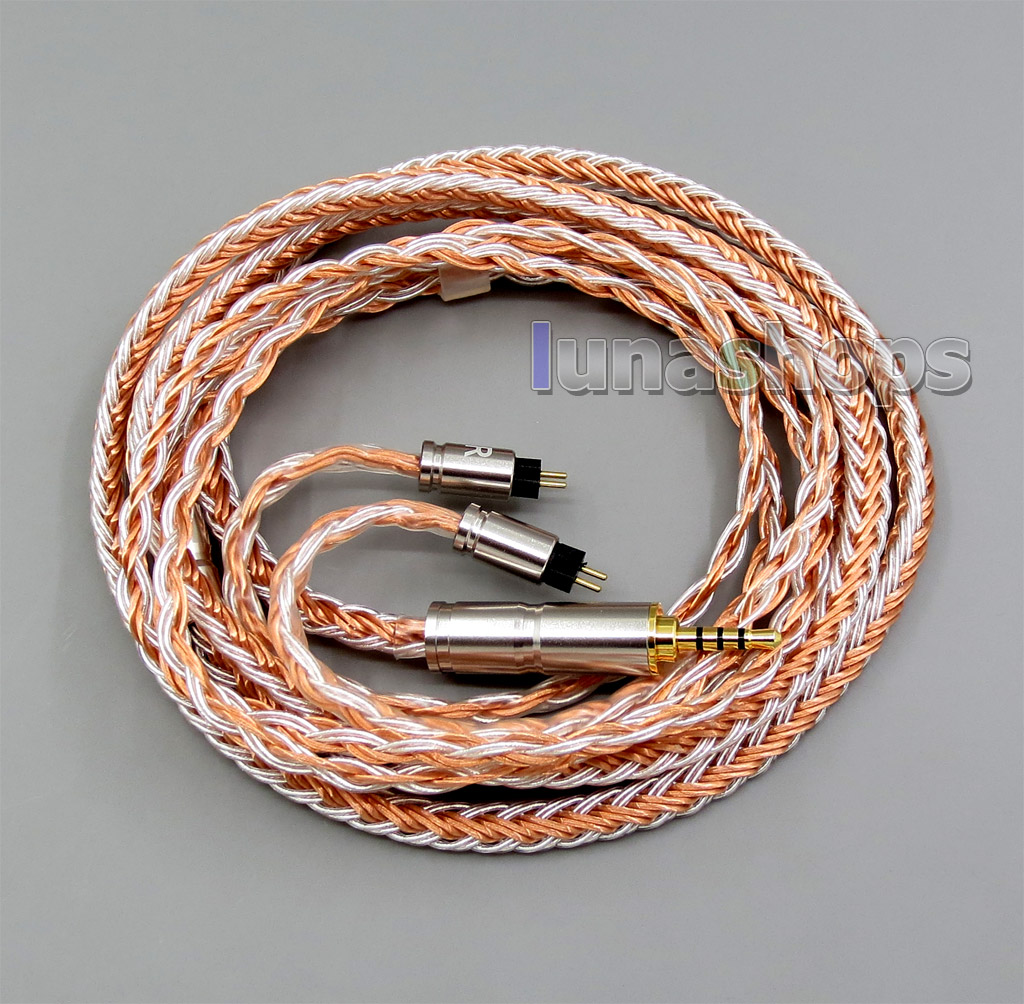 2.5mm 4.4mm 3.5mm 16 Cores OCC Silver Plated Mixed Earphone Cable For 0.78mm Custom 5 8 10 BA W4r Um3x Armature