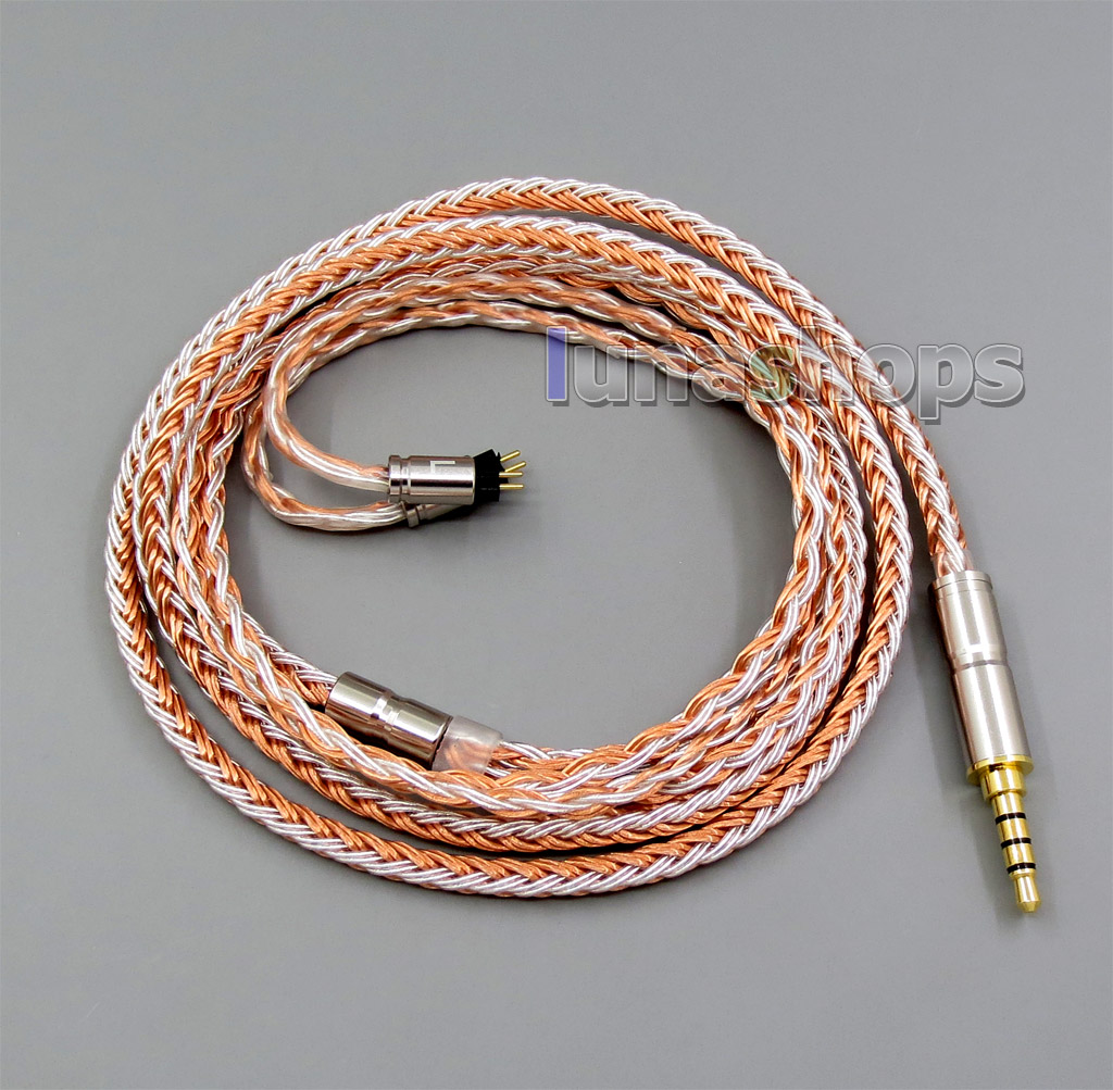 2.5mm 4.4mm 3.5mm 16 Cores OCC Silver Plated Mixed Earphone Cable For 0.78mm Custom 5 8 10 BA W4r Um3x Armature