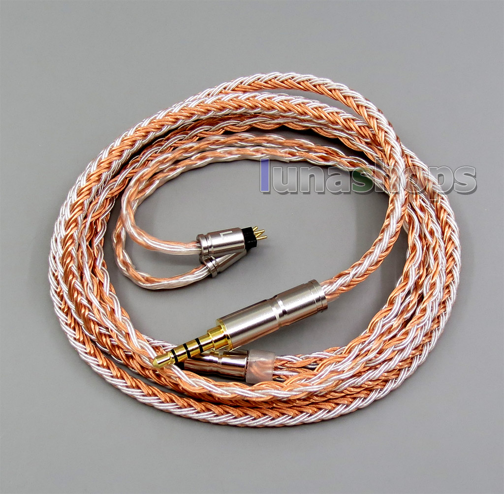 2.5mm 4.4mm 3.5mm 16 Cores OCC Silver Plated Mixed Earphone Cable For 0.78mm Custom 5 8 10 BA W4r Um3x Armature