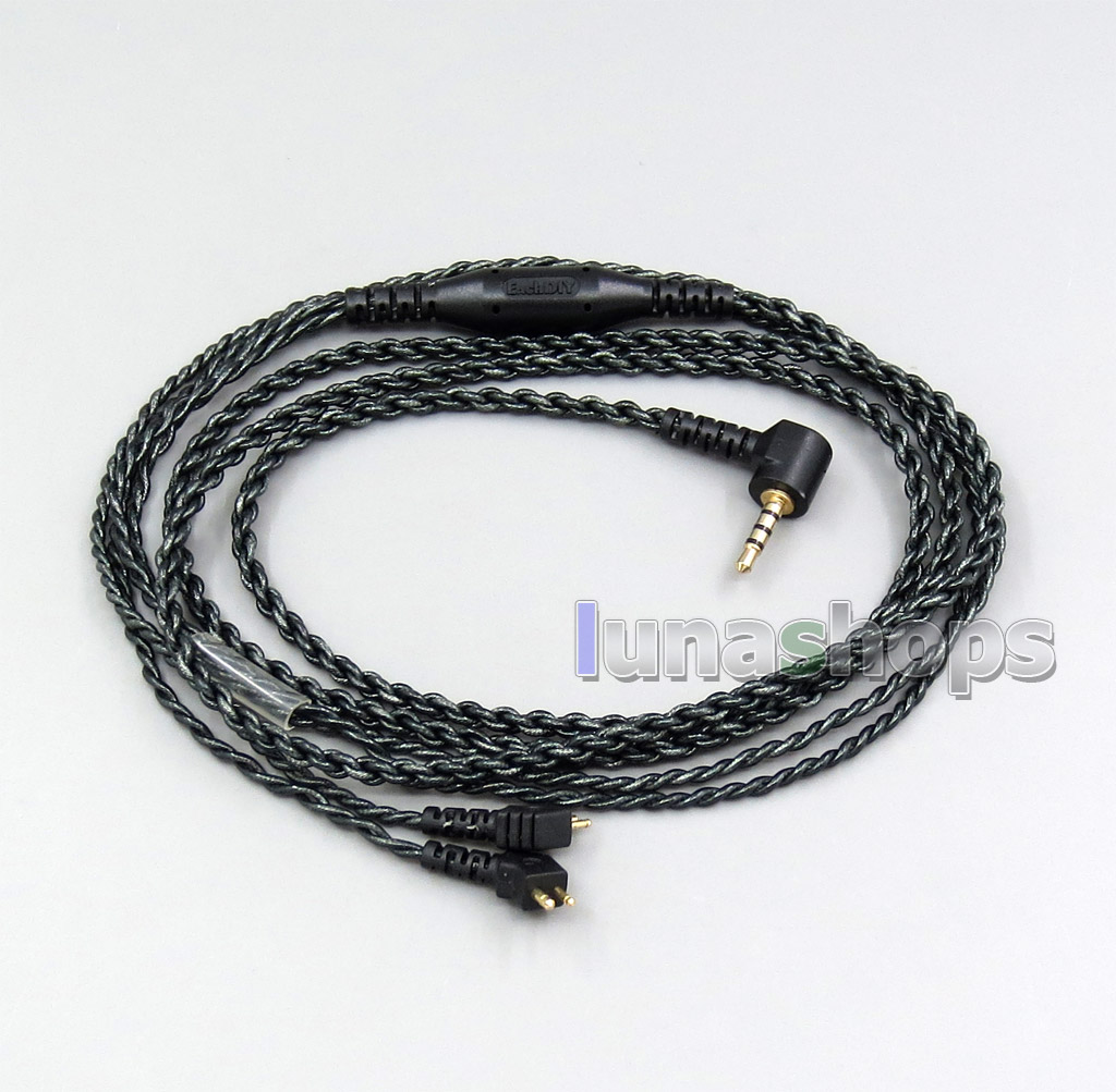 2.5mm TRRS Balanced 100 Ohm Silver Foiled Earphone Cable For Etymotic ER4B ER4PT ER4S ER6I ER4