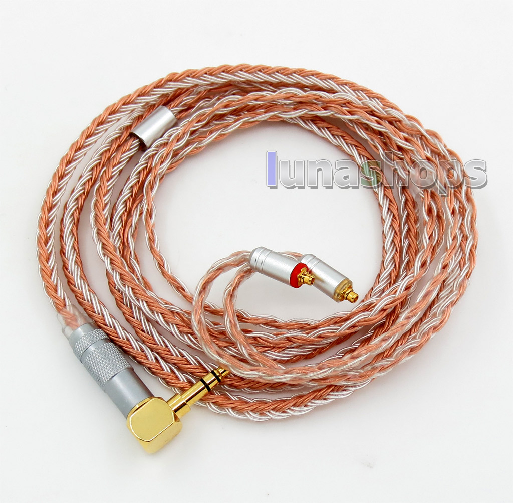 L Shape 3.5mm 16 Cores OCC Silver Plated Mixed Headphone Cable For Shure SE215 SE315 SE425 SE535 SE846