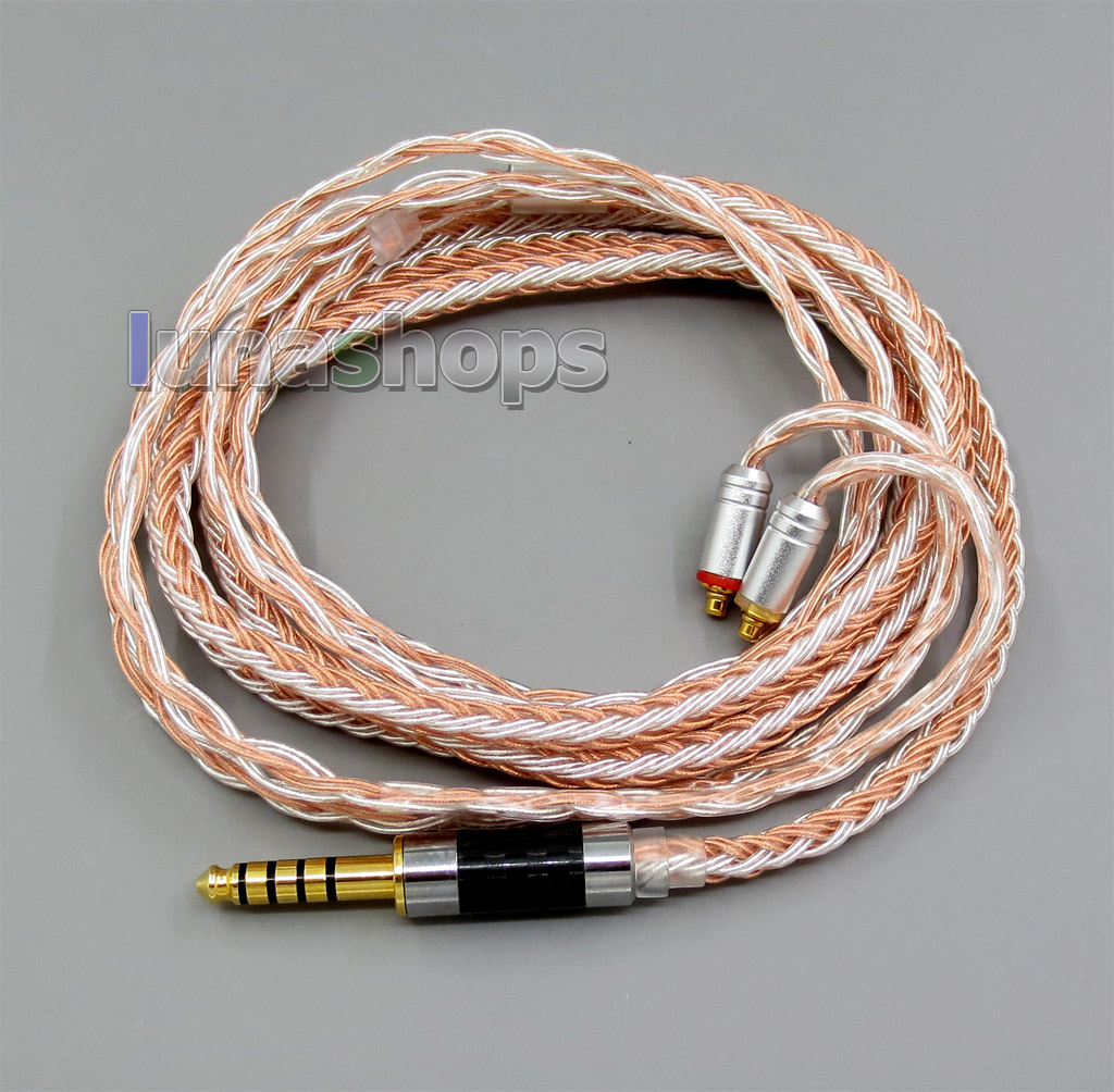 4.4mm Balanced 16 Cores OCC Silver Mixed Headphone Cable For Shure SE215 SE315 SE425 SE535 SE846
