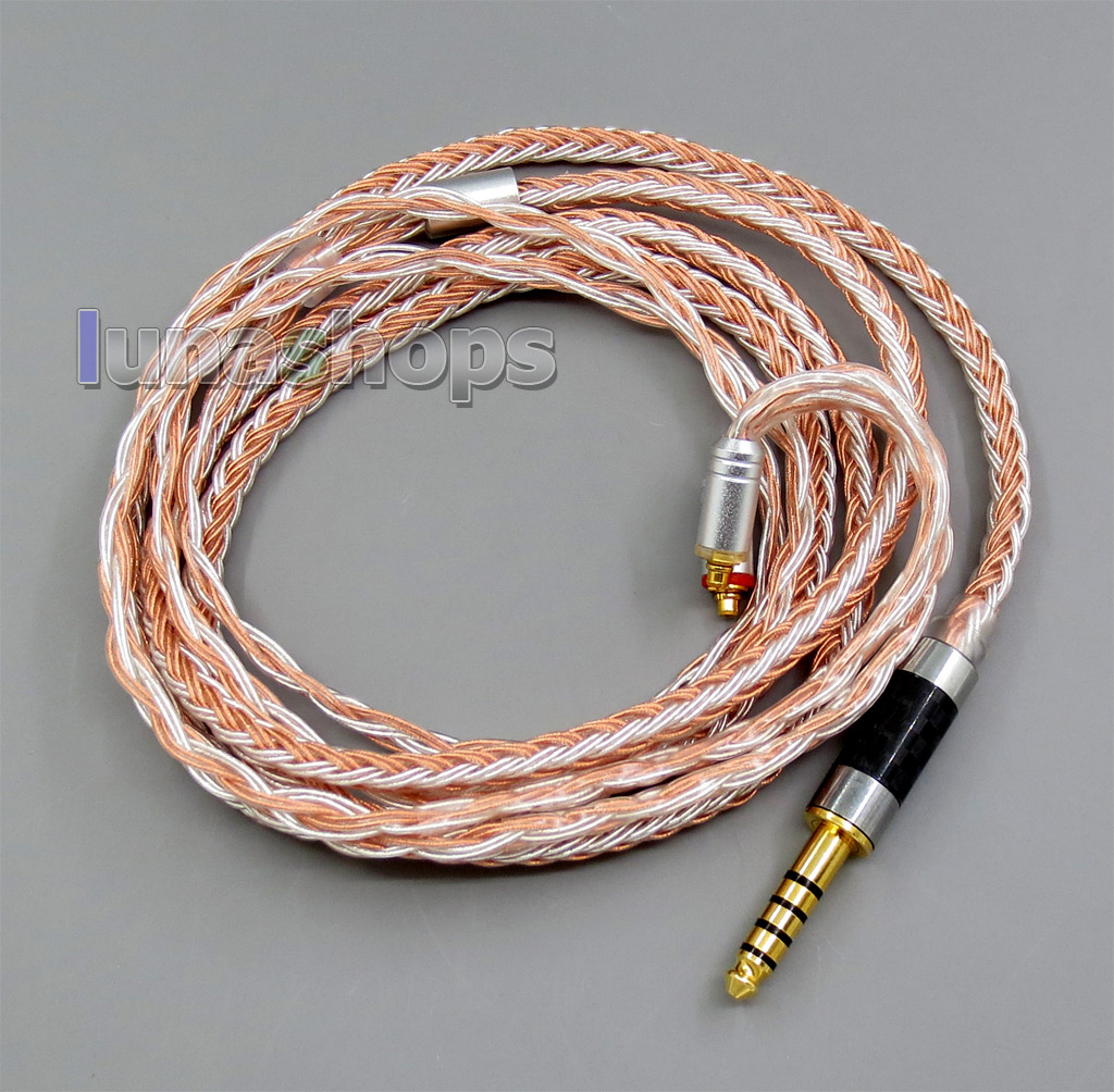 4.4mm Balanced 16 Cores OCC Silver Mixed Headphone Cable For Shure SE215 SE315 SE425 SE535 SE846