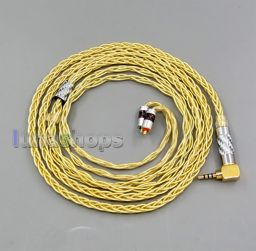 Pure OCC Silver + Golden Plated Earphone Cable For UE Live UE6Pro Lighting SUPERBAX IPX