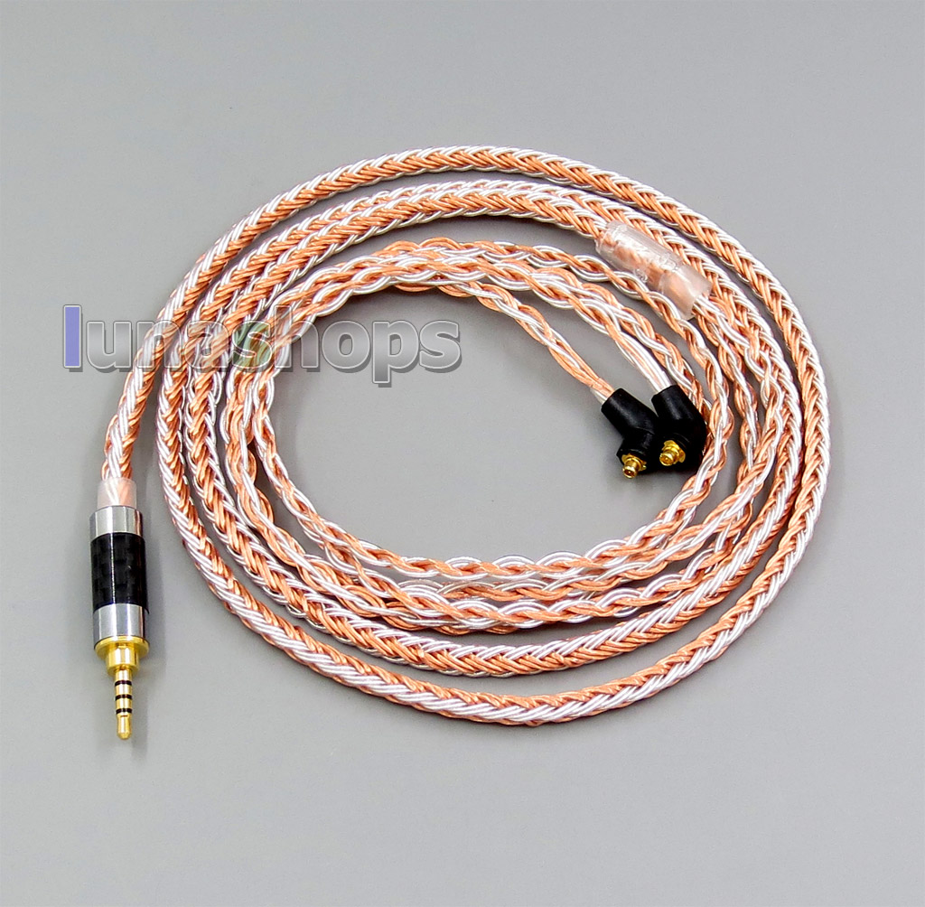 2.5mm 4pole TRRS Balanced 16 Core OCC Silver Mixed Headphone Cable For Etymotic ER4 XR SR ER4SR ER4XR