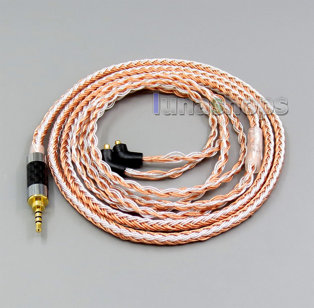 2.5mm 4pole TRRS Balanced 16 Core OCC Silver Mixed Headphone Cable For Etymotic ER4 XR SR ER4SR ER4XR