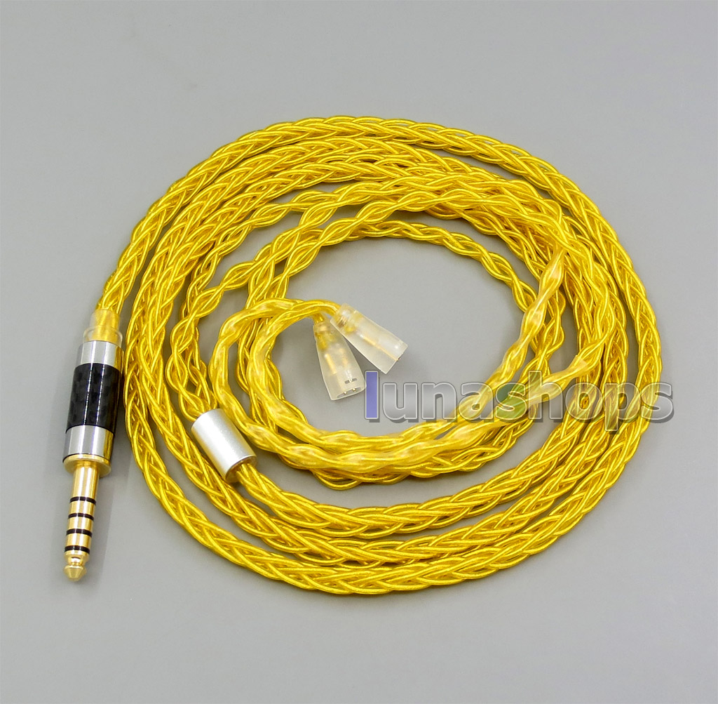 Gold 8 core 2.5 4.4 Balanced Pure Silver Plated Copper Earphone Cable For Sennheiser IE8 IE80 IE800 ie8i