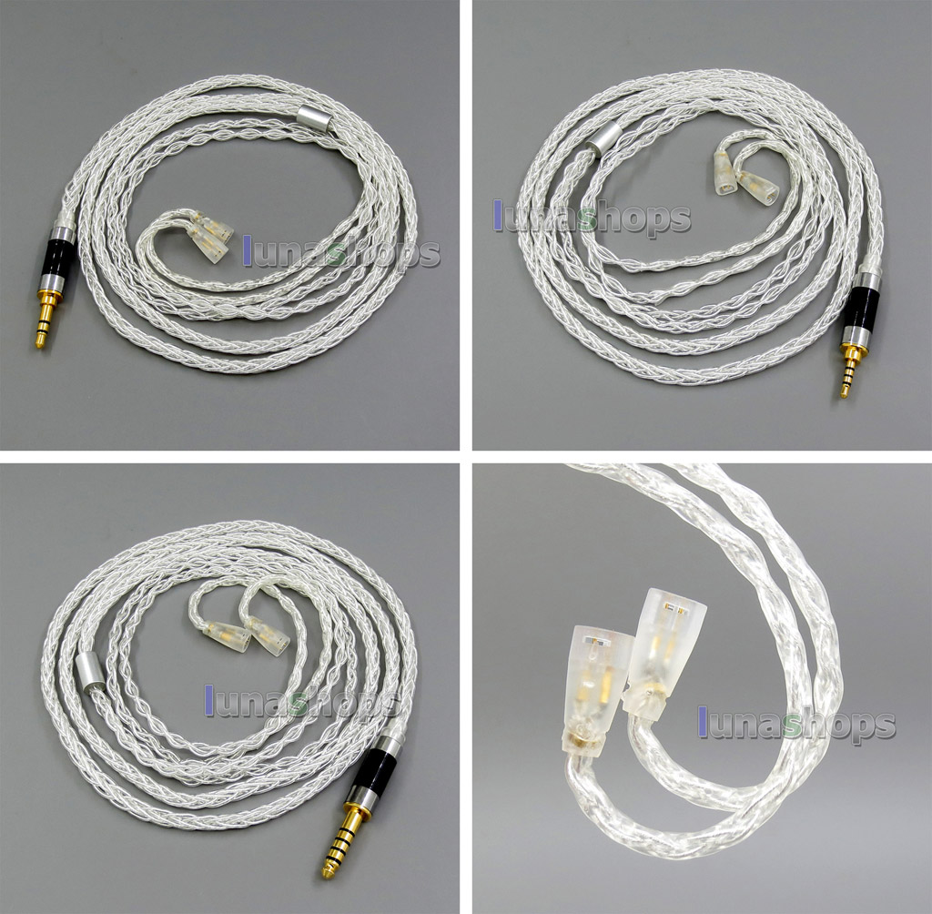 8 core Balanced Pure Silver Plated OCC Earphone Cable For Sennheiser IE8 IE80 IE800 ie8i