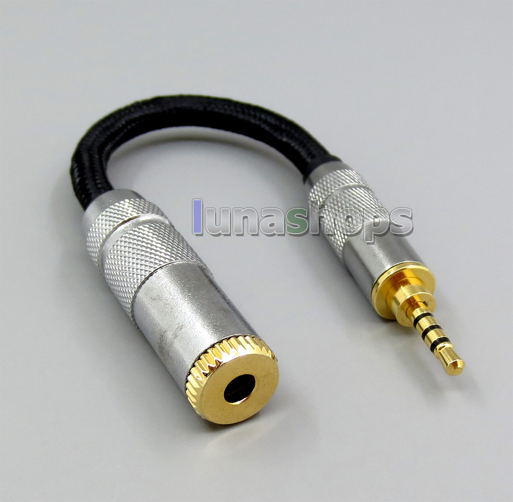 TRRS 2.5mm Balanced To 3.5mm Female Audio Silver Cable Net Shielding For IRIVER AK240 AK240ss ak380