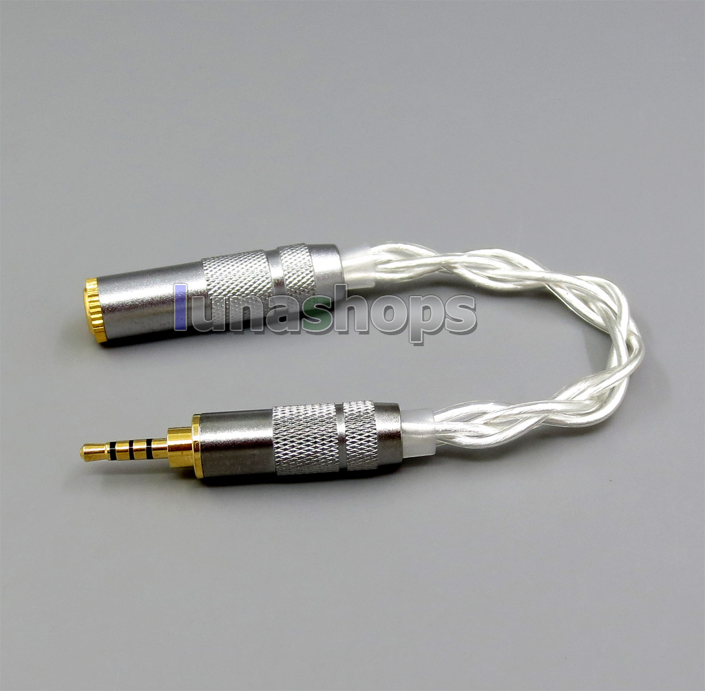 TRRS 2.5mm Balanced To 3.5mm Female Pure Silver Cable For IRIVER AK240 AK70 ak380 ak100ii