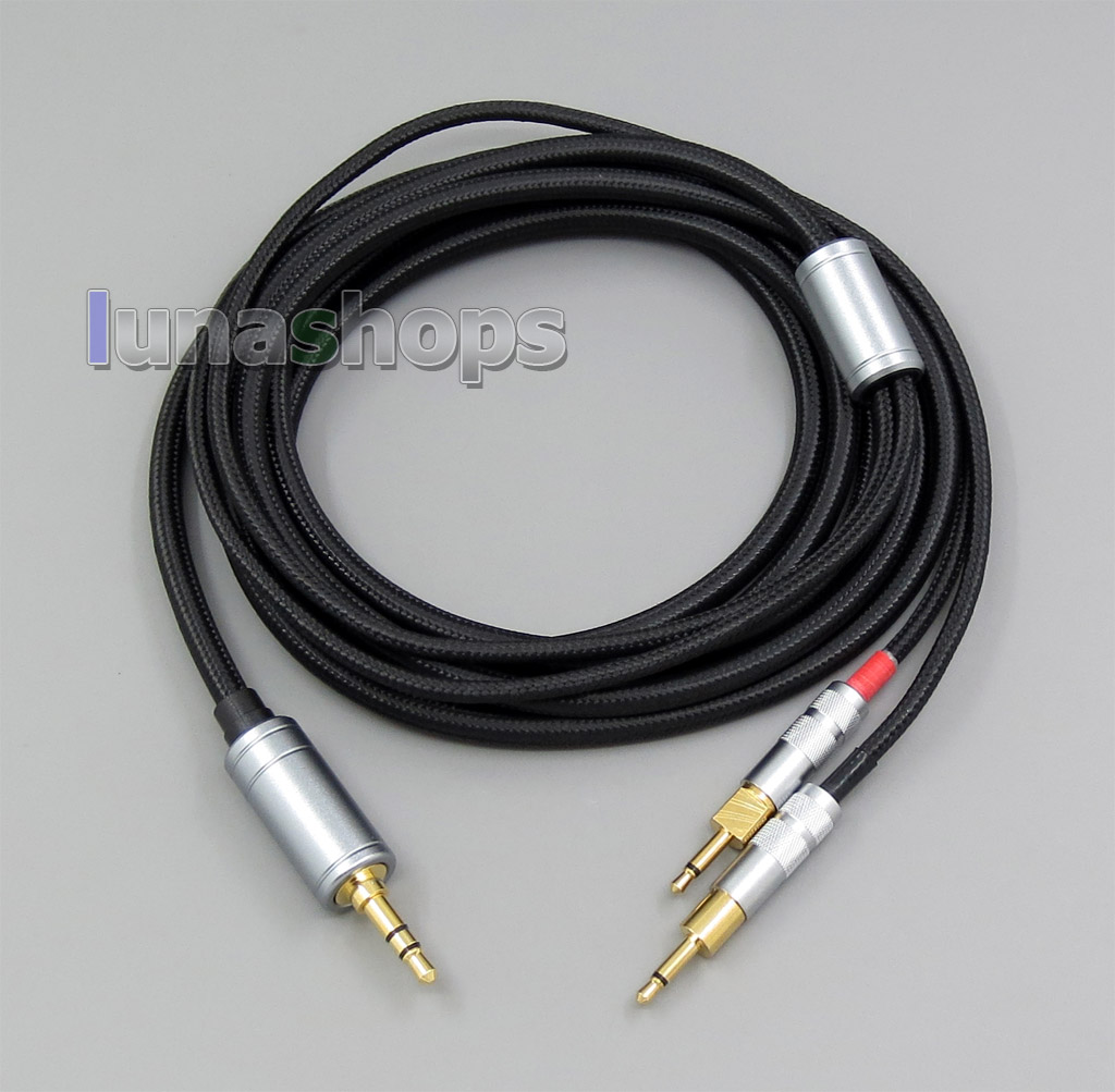 3.5mm Weave Cloth OD 5mm OCC Pure Silver Plated Headphone Cable For Sennheiser HD700