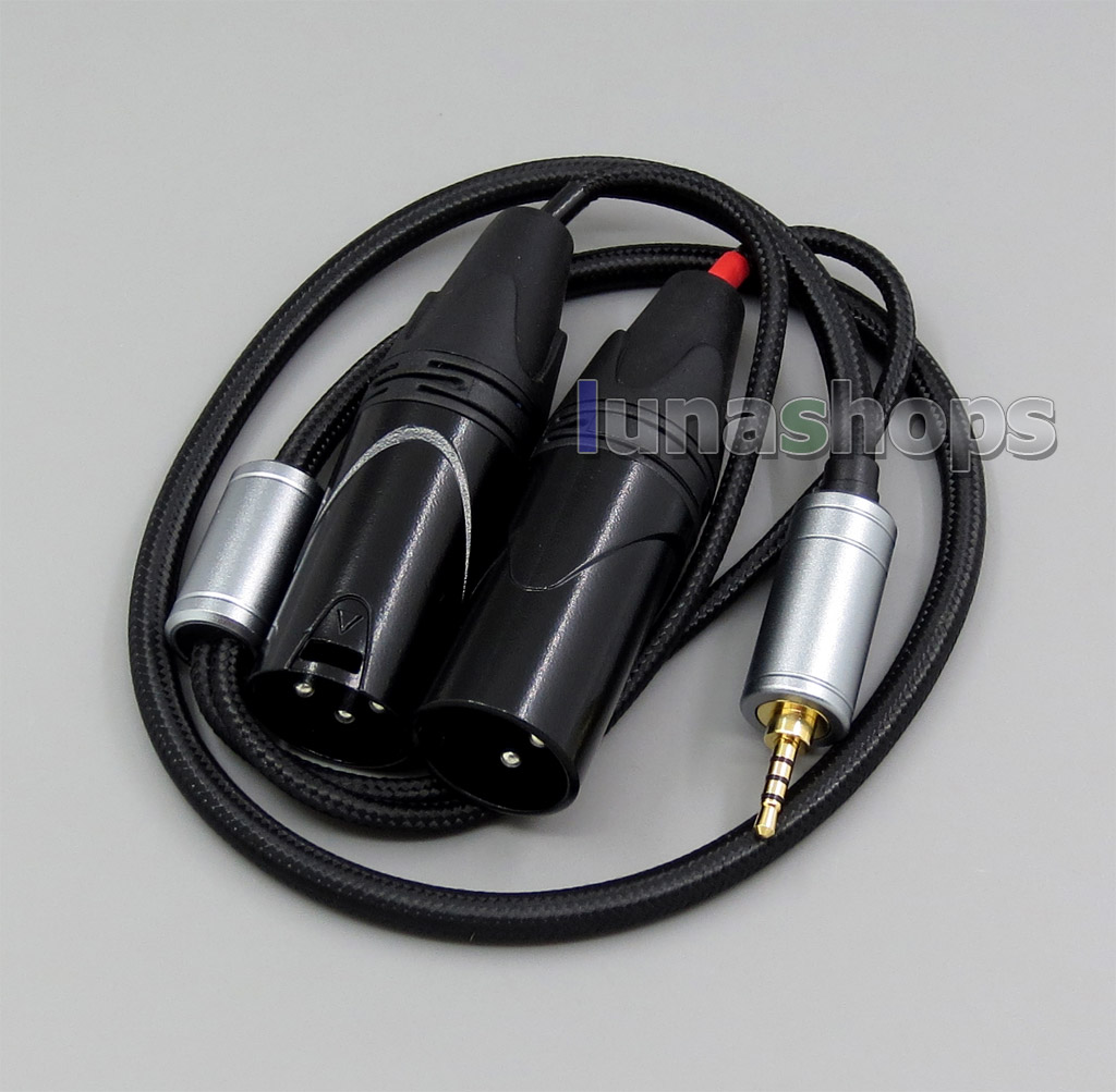 60cm Weave Cloth OD 5mm 2.5mm TRRS TO 2 XLR Audio Adapter Cable For Astell&Kern AK240 AK380 AK320 DP-X1