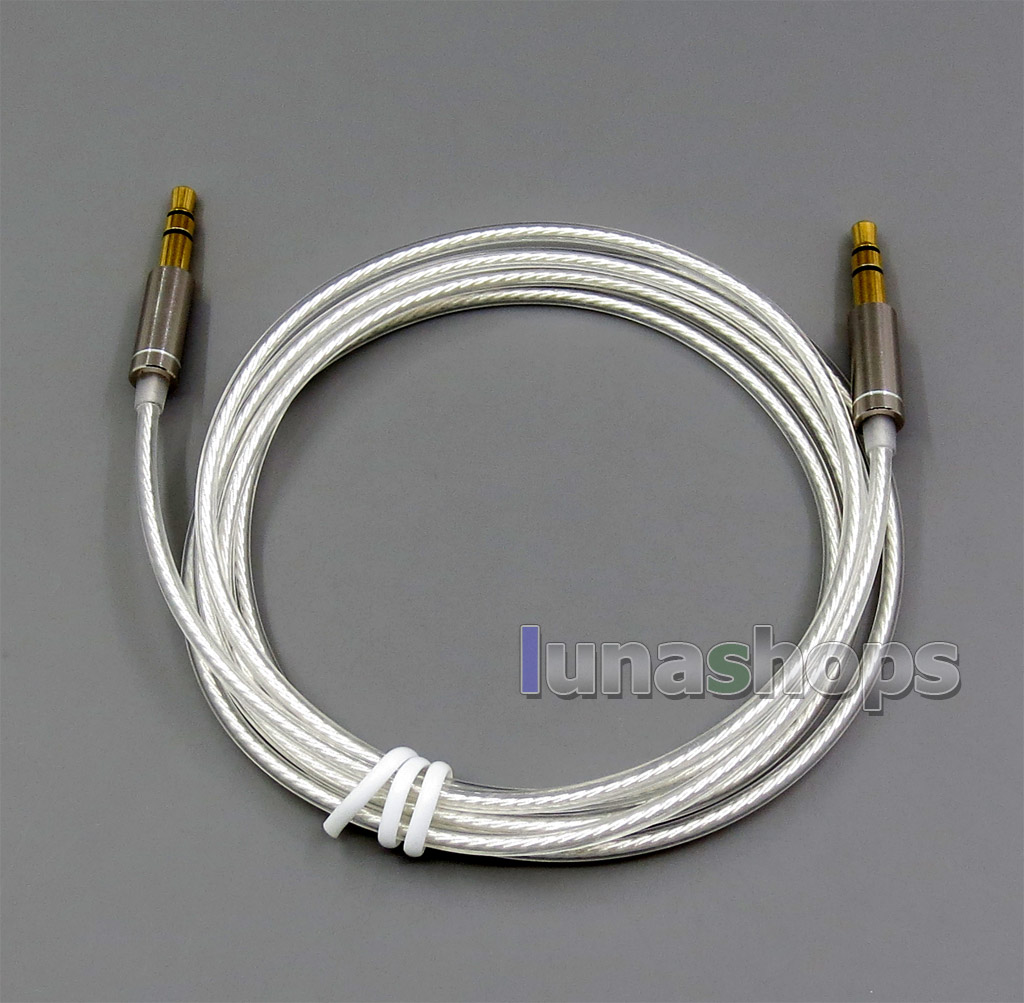 0.15cm 1.2m 2m 3m 3.5mm To 3.5mm OCC Silver Plated Earphone Cable For Headphone Headphone On Ear PC