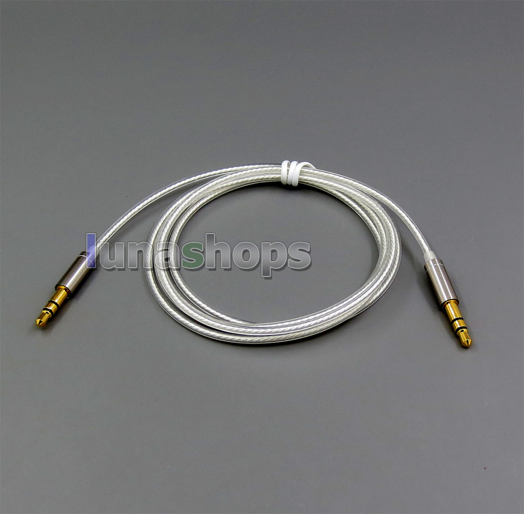 0.15cm 1.2m 2m 3m 3.5mm To 3.5mm OCC Silver Plated Earphone Cable For Headphone Headphone On Ear PC