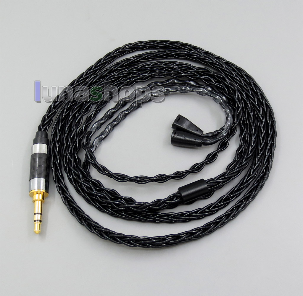 Black 8 core 2.5 4.4 Balanced MMCX Pure Silver Plated Earphone Cable For Sennheiser IE8 IE80 IE800 ie8i
