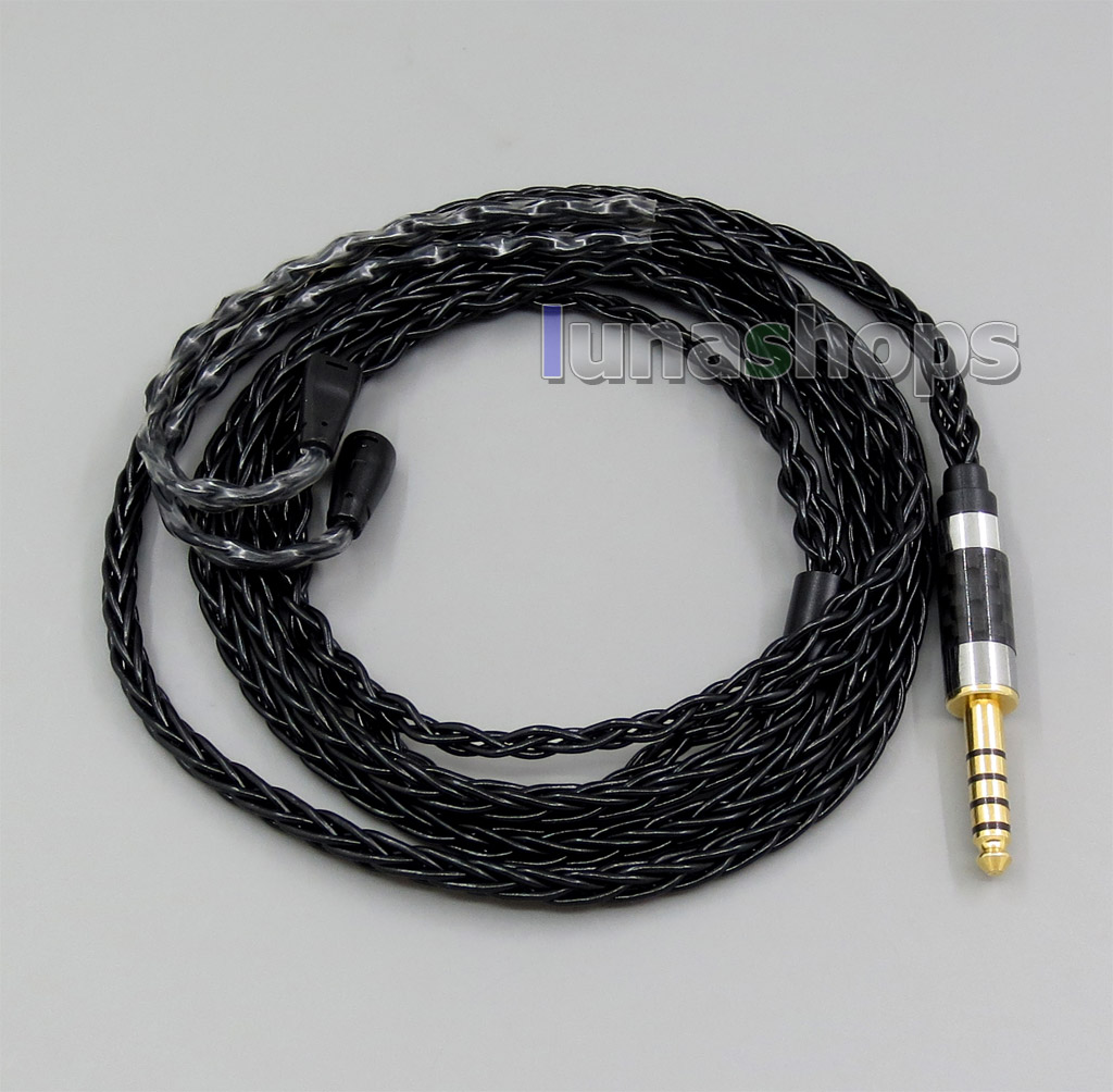 Black 8 core 2.5 4.4 Balanced MMCX Pure Silver Plated Earphone Cable For  Sennheiser IE8 IE80 IE800 ie8i