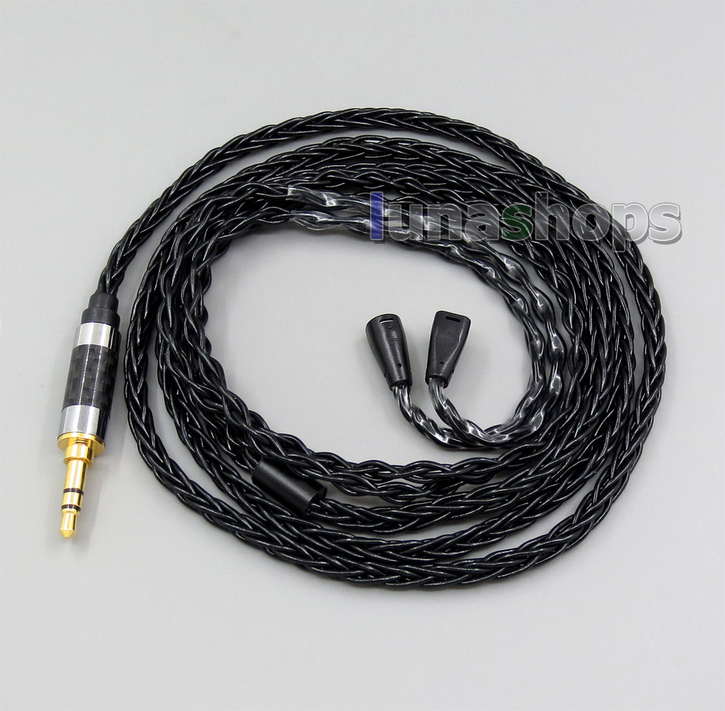 Black 8 core 2.5 4.4 Balanced MMCX Pure Silver Plated Earphone Cable For Sennheiser IE8 IE80 IE800 ie8i