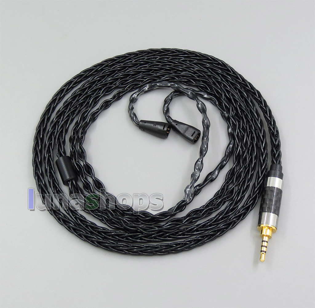 Black 8 core 2.5 4.4 Balanced Pure Silver Plated Earphone Cable For Sennheiser IE8 IE80 IE800 ie8i