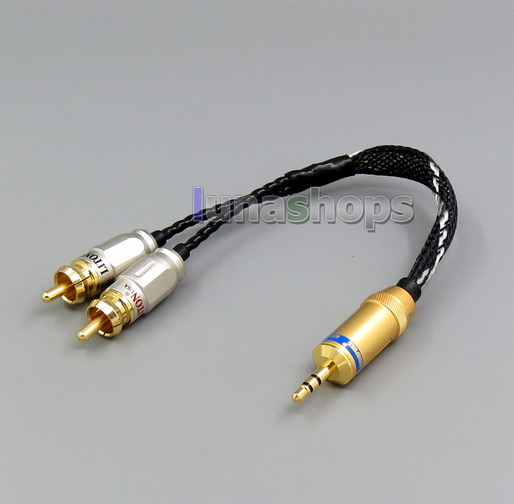 3.5mm Male to 2 RCA Male Audio Audiophile OCC Y Splitter Harmonic Tech Pro-9 Reference Cable Specil Edition Speaker Cable