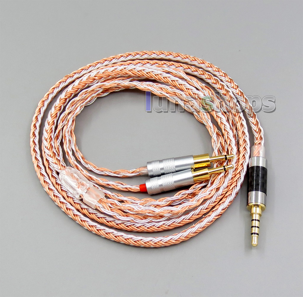 3.5mm 4pole TRRS Re-Zero Balanced 16 Core OCC Silver Mixed Headphone Cable For Sennheiser HD700