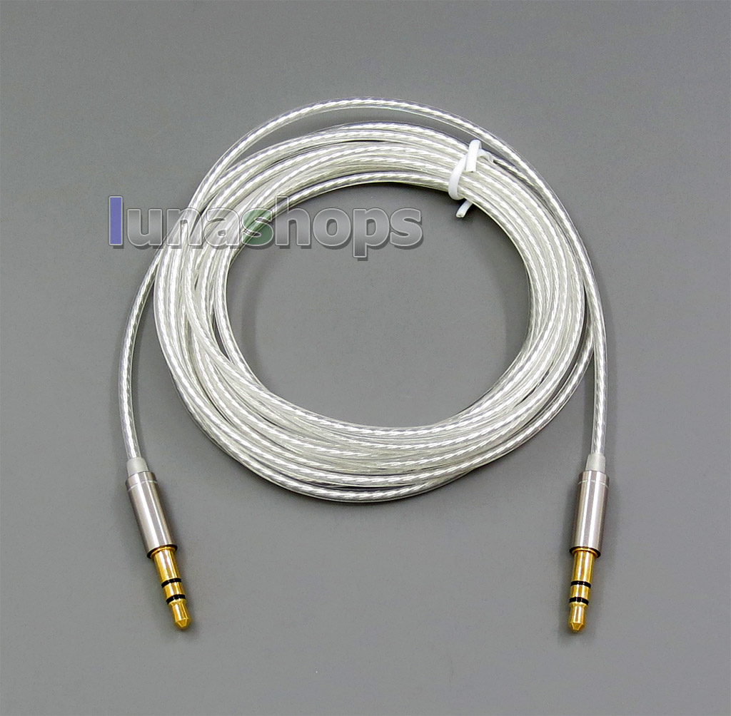 0.15cm 1.2m 2m 3m 3.5mm To 3.5mm OCC Silver Plated Earphone Cable For Headphone Headphone On Ear PC
