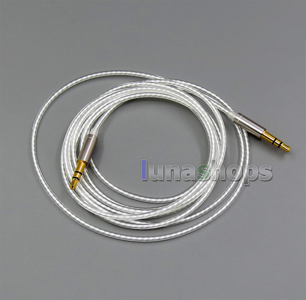 0.15cm 1.2m 2m 3m 3.5mm To 3.5mm OCC Silver Plated Earphone Cable For Headphone Headphone On Ear PC