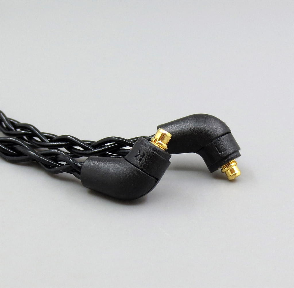 Black 8 core 2.5mm 3.5mm 4.4mm Balanced MMCX Pure Silver Plated Earphone Cable For Etymotic ER4 XR SR ER4SR ER4XR