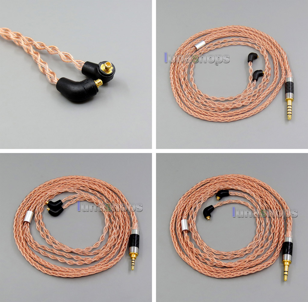 8 core 2.5mm 4.4mm Balanced MMCX Pure OCC Copper Earphone Cable For Etymotic ER4 XR SR ER4SR ER4XR