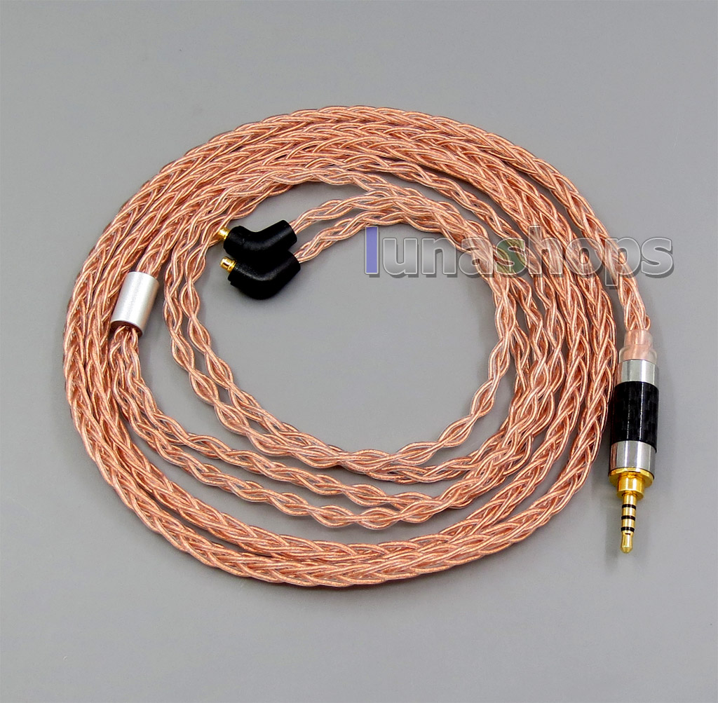 8 core 2.5mm 4.4mm Balanced MMCX Pure OCC Copper Earphone Cable For Etymotic ER4 XR SR ER4SR ER4XR